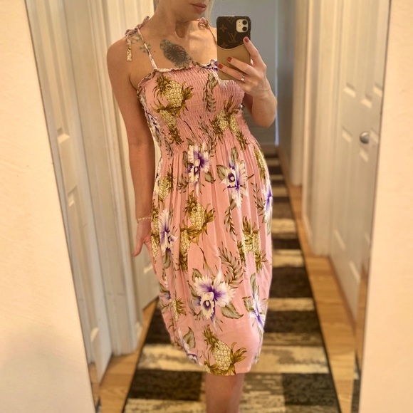 Aloha Print Midi 🌺🍍 dress OSFM excellent condition - Picture 8 of 14